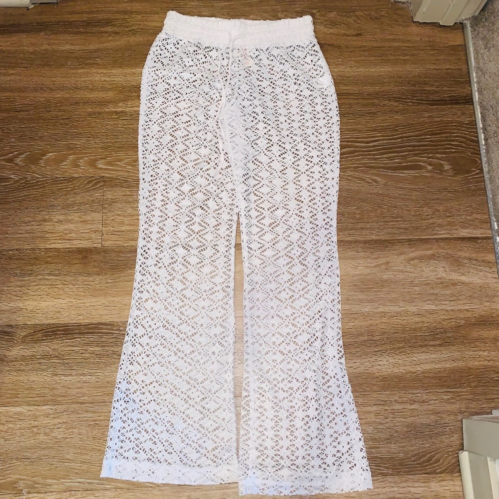 White beach cover up pants